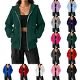 thumbnail image 1 of Women's Zip Up Hoodies Oversized Fleece Long Sleeve Sweatshirts Casual Fall Jacket Coat with Pocket, 1 of 6