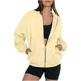 thumbnail image 1 of Women's Zip Up Oversized Sweatshirt Jacket Casual Long Sleeve Open Front Coat with Pockets for Fall Winter Fashion Outerwear, 1 of 5