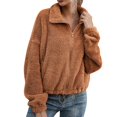 thumbnail image 1 of Women's Zip Up Shearling Hooded Cropped Teddy Jacket Coat, 1 of 2