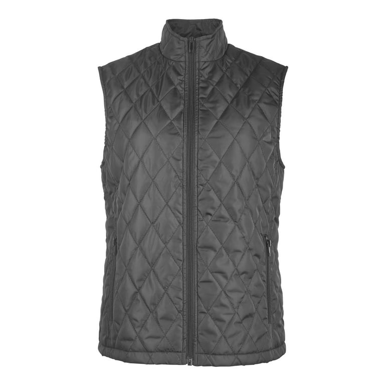 Grey Womens Quilted Vest Couver Women's Dark Grey Quilted Puffer