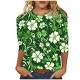 thumbnail image 1 of St Patricks Day Shirt Women St Patricks Day Sweatshirt Women Fashion 2025 Crewneck Long Sleeve Graphic Print Blouses, 1 of 5