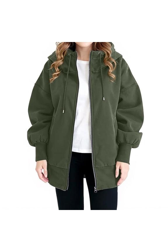 Women's Zip Up Y2K Hoodies Casual Long Sleeve Plus Size Track Jackets with Pockets