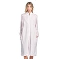 thumbnail image 1 of Women's Zipper Front Jacquard Terry Fleece Robe Duster - Pink - XX-Large, 1 of 2
