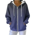 thumbnail image 1 of Women’s Zipper Hoodies Lightweight Long Sleeve Sweatshirt Comfy Soft Fashion Fall Jackets for Women with Pockets, 1 of 8