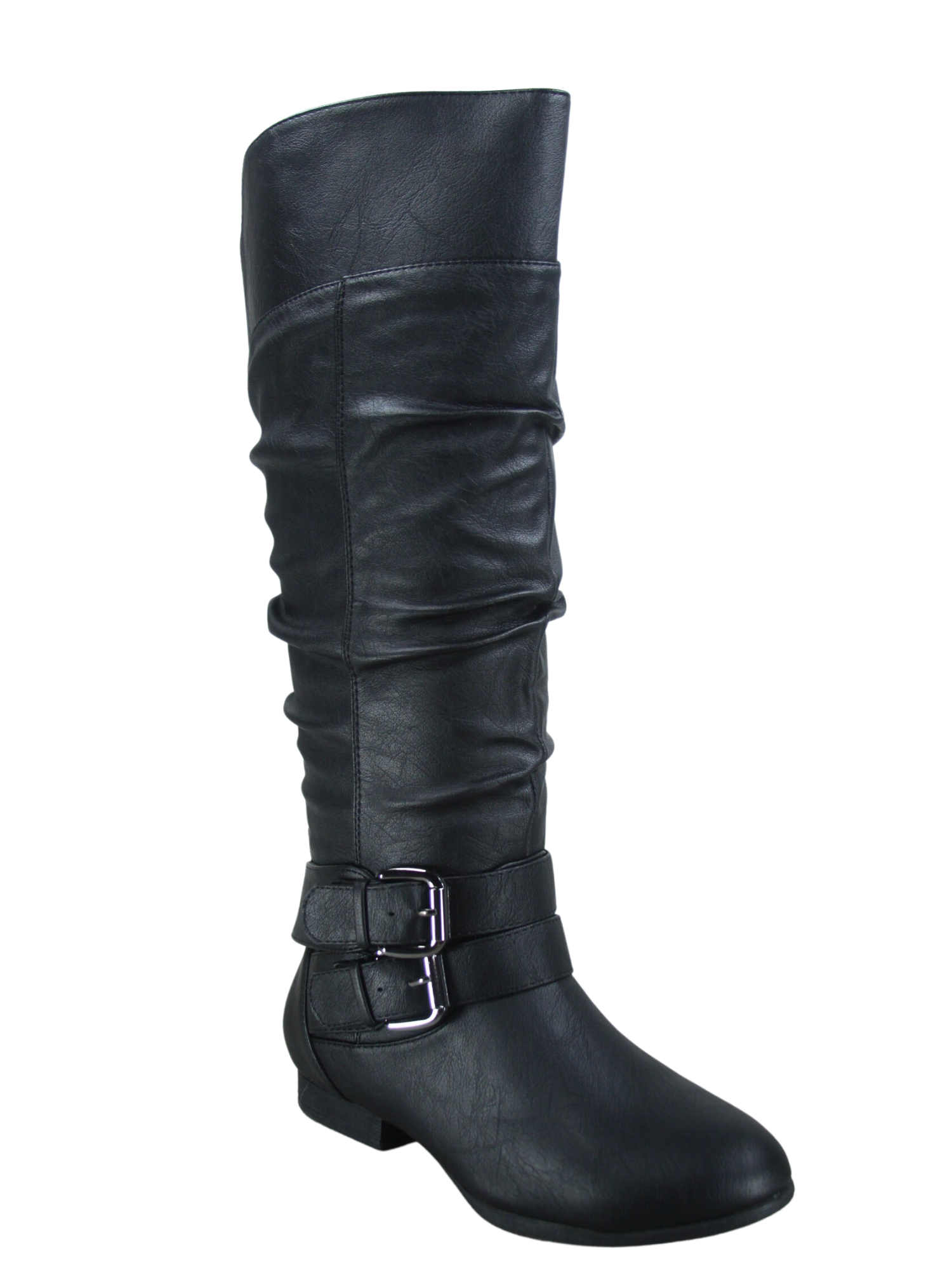 DREAM PAIRS Women's Knee High Riding Boots - Low Heel, Wide Calf, Faux Fur Lining