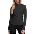 thumbnail image 1 of Women's Zipper Rash Guard Sun Protection Long Sleeve Swimsuit Top Zip Athletic Front Swim Shirts Jackets-5XL, 1 of 7