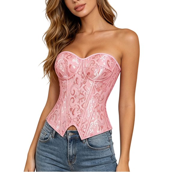 Women’s Zipper Shapewear Corset Top with Control Bustier