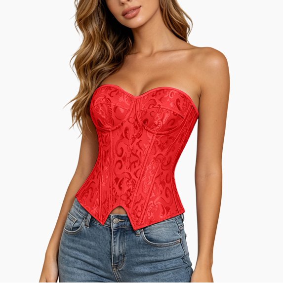 Women’s Zipper Shapewear Corset Top with Control Bustier
