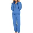 thumbnail image 1 of Women's Zipper Sweatshirt Set Casual Sports Pocket Sweatpants Two Piece Outfit, 1 of 5