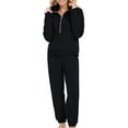 thumbnail image 1 of Women's Zipper Sweatshirt Set Casual Sports Pocket Sweatpants Two Piece Outfit, 1 of 5