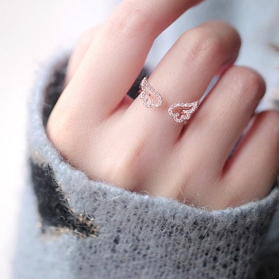 Women's Zircon Angel Wings Wing Ring