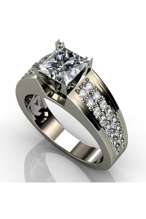 Women's Zircon Square Simulation Flash Diamond Ring