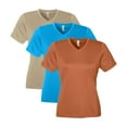 thumbnail image 1 of Women's Zone Performance Mesh T-Shirt, 100% Polyester Interlock Short Sleeve Crewneck Tee, Assorted Solid T-shirts (Bright Color 3 Pack, S), 1 of 7
