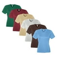 thumbnail image 1 of Women's Zone Performance Mesh T-Shirt, 100% Polyester Interlock Short Sleeve Crewneck Tee, Assorted Solid T-shirts (Dark+Bright Color 6 Pack, L), 1 of 7