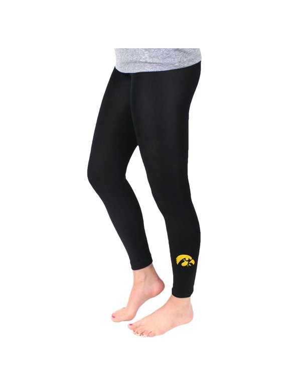 Women's ZooZatz Black Iowa Hawkeyes Fleece Leggings