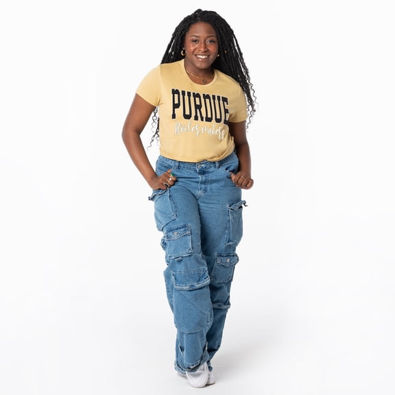 Women's ZooZatz Gold Purdue Boilermakers Cropped T-Shirt
