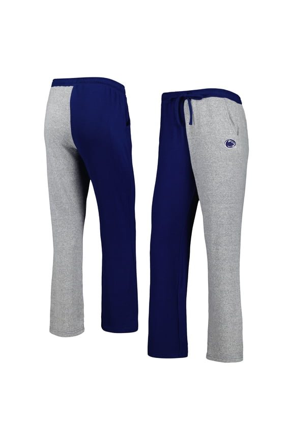 Women's ZooZatz Navy/Gray Penn State Nittany Lions Colorblock Cozy Tri-Blend Lounge Pants