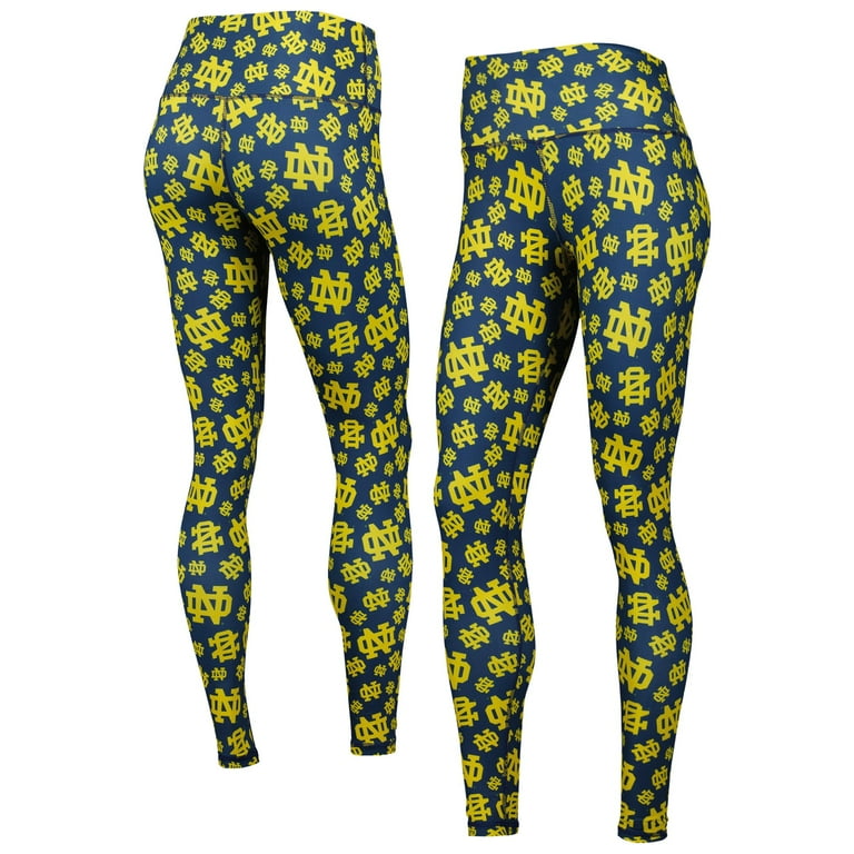 Women s ZooZatz Navy Notre Dame Fighting Irish Team Stacked Mascot Leggings Walmart
