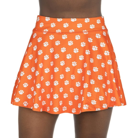 Women's-ZooZatz Orange Clemson Tigers All-Over Print Flowy Skort