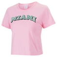 thumbnail image 1 of Women's ZooZatz Pink Miami Hurricanes Gingham Logo Cropped T-Shirt, 1 of 1
