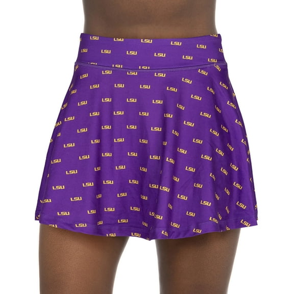 Women's-ZooZatz Purple LSU Tigers All-Over Print Flowy Skort
