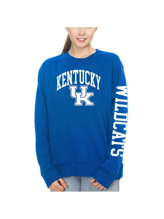Women's ZooZatz Royal Kentucky Wildcats Fleece Crewneck Pullover Sweatshirt