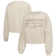 thumbnail image 1 of Women's ZooZatz Sand Michigan State Spartans Cropped Crewneck Sweatshirt, 1 of 3
