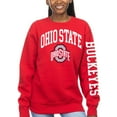 thumbnail image 1 of Women's ZooZatz Scarlet Ohio State Buckeyes Fleece Crewneck Pullover Sweatshirt, 1 of 1