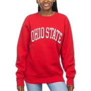 Women's ZooZatz Scarlet Ohio State Buckeyes Fleece Sport Crew Sweatshirt