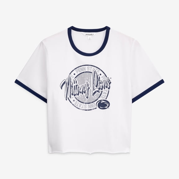 Women's ZooZatz  White Penn State Nittany Lions Retro Ringer Tri-Blend T-Shirt