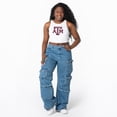 thumbnail image 1 of Women's ZooZatz White Texas A&M Aggies First Down Cropped Tank Top, 1 of 1