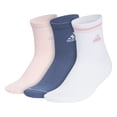 thumbnail image 1 of Women's adidas Cushioned Sport 2.0 3-Pack High Quarter Socks Color: Sandy Pink Size: 5-10, 1 of 4