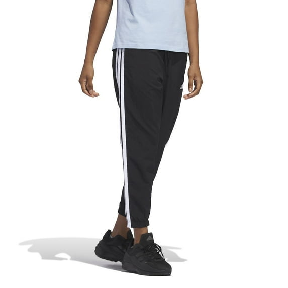 Women's adidas Essentials 3-Stripes Woven 7/8 Sportswear Pants Color: Black Size: SMALL