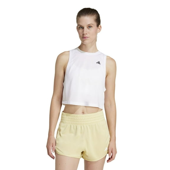 Women's adidas Essentials Boxy Workout Tank Top Color: White Size: SMALL