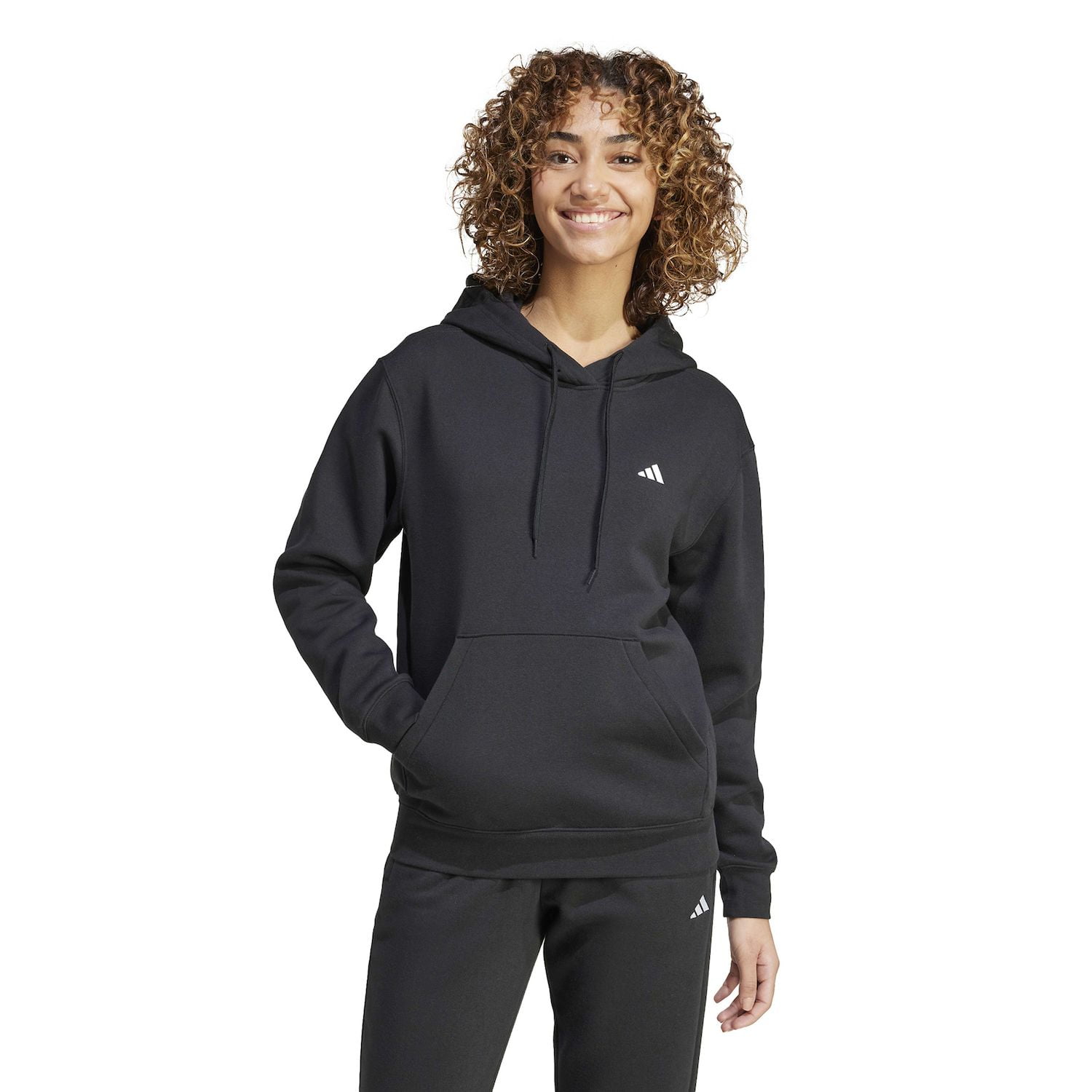 Women's adidas Essentials Feel Cozy Sportswear Hoodie Color: Black Size: SMALL