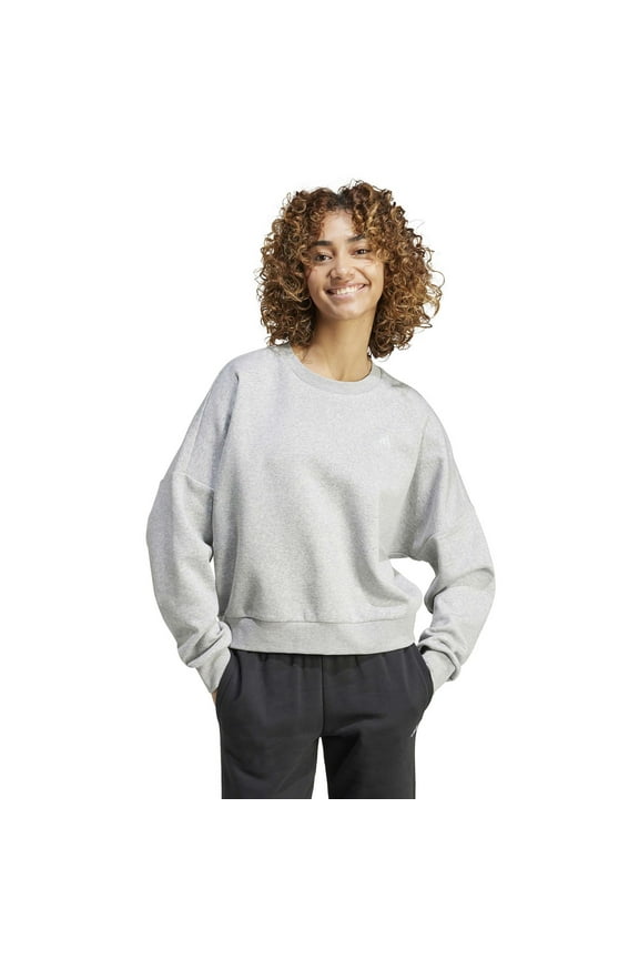 Women's adidas Essentials Feel Cozy Sportswear Sweatshirt Color: Medium Gray Heather Size: SMALL