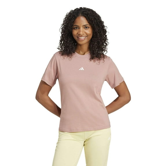 Women's adidas Essentials Small Logo Cotton T-Shirt Color: Warm Clay Size: MEDIUM