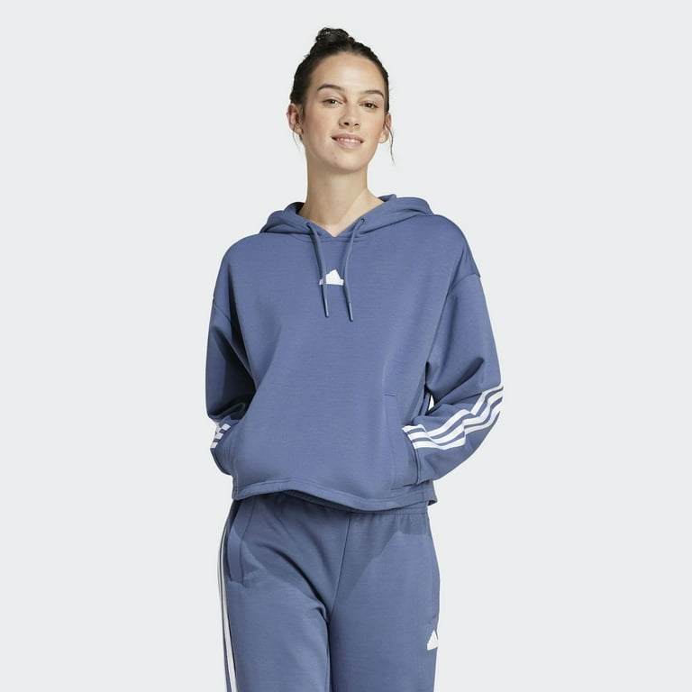 Adidas striped sleeve hoodie hotsell