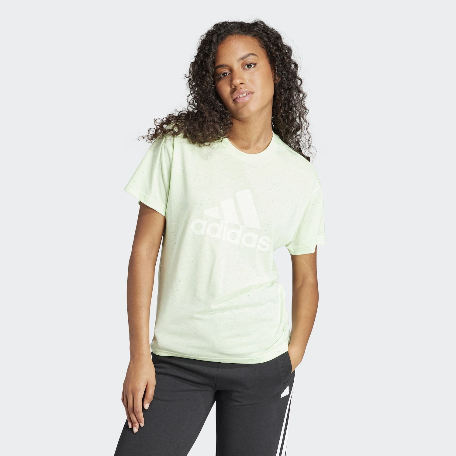 Women's adidas Future Icons Winners 3.0 Tee Color: Semi Green Spark Size: X SMALL