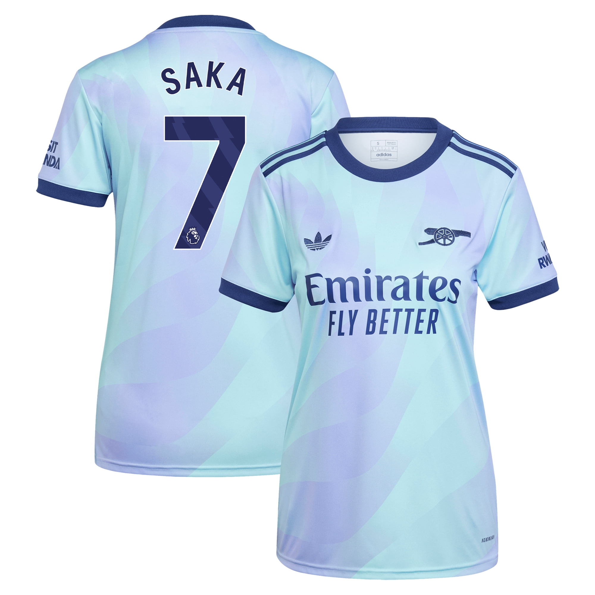 Women's adidas Originals Bukayo Saka Aqua Arsenal 2024/25 Third Replica
