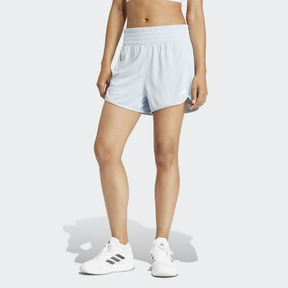 Women's adidas Pacer Essentials Knit High-Rise Shorts Color: Wonder Blue Size: MEDIUM