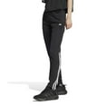 thumbnail image 1 of Women's adidas Sereno AEROREADY 3-Stripe Slim Tapered Pants Color: Black White Size: MEDIUM, 1 of 4