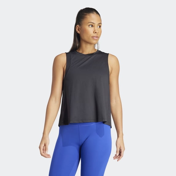 Women's adidas Studio Tank Top Color: Black Size: X LARGE