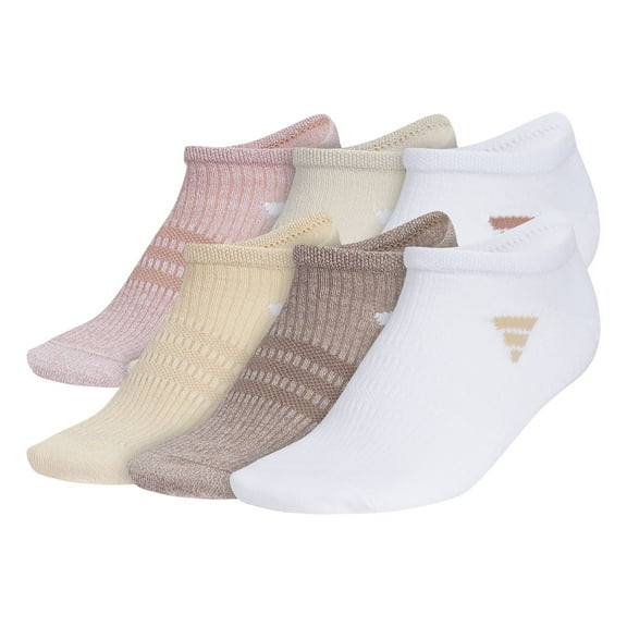 Women's adidas Superlite 3.0 6-Pack No Show Socks Color: Clay Beige White Size: N/A