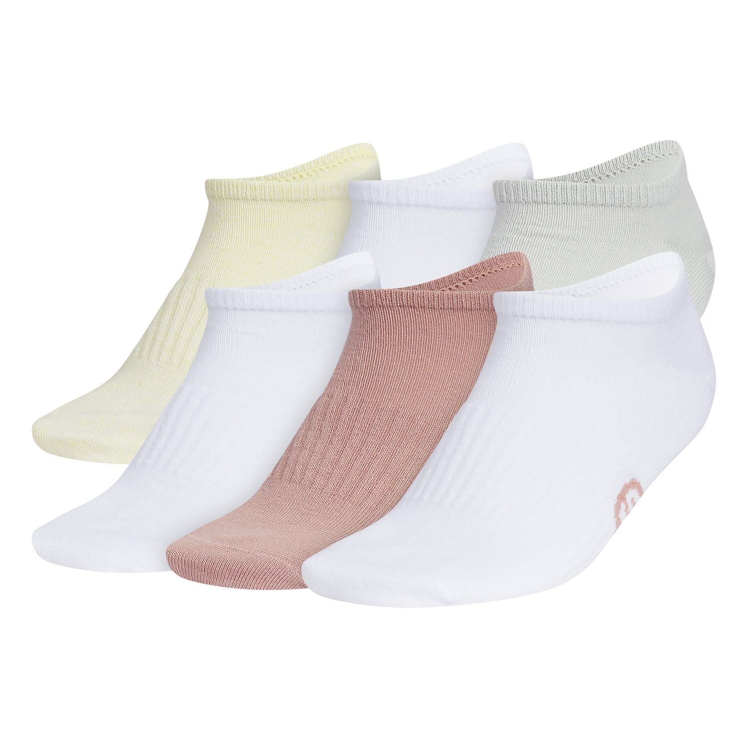 Women's adidas Superlite Classic 6-Pack No Show Socks Color: Clay White Grey Size: N/A