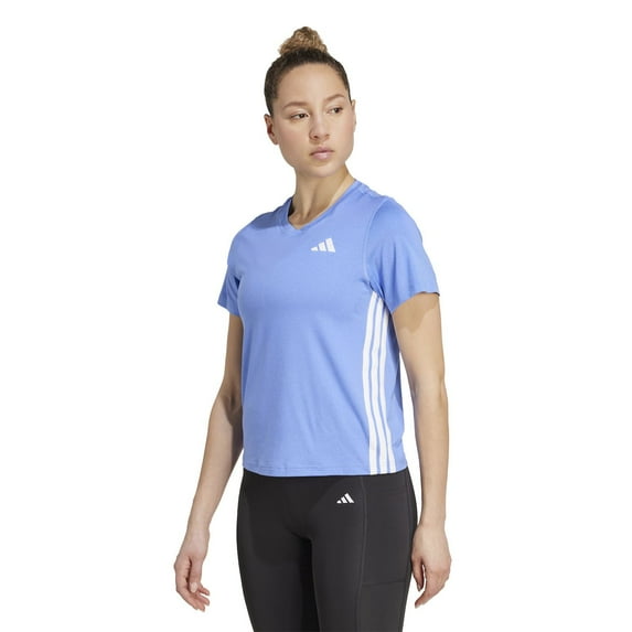 Women's adidas Train Essentials 3-Stripes Workout T-Shirt Color: Blue Fusion Size: X LARGE