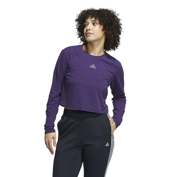 Women's adidas Y2K Glam Sportswear Long Sleeve T-Shirt Color: Dark Purple Size: X SMALL