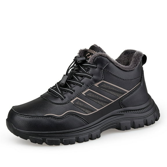 Women's and Men's Ankle Snow Boots, Warm Fur Lined & Anti-Slip Hiking Shoes for Winter Outdoor Walking
