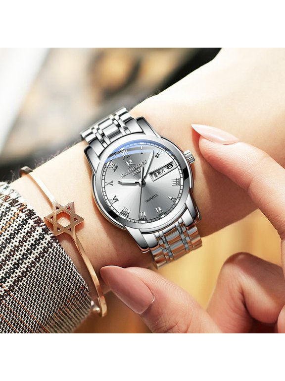 Women's and Men's Couple Watches Fashion Waterproof Luminous Watch Men's Alloy Quartz Watch High-Value Women's Men's Business Watch