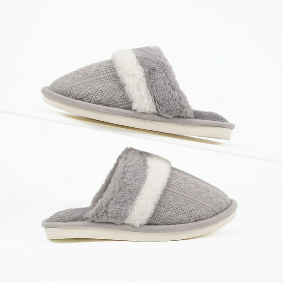 Women's and Men's Fuzzy Cozy House Slippers with Soft Faux Fur Lining